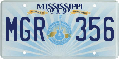 MS license plate MGR356