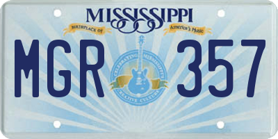 MS license plate MGR357
