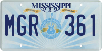 MS license plate MGR361