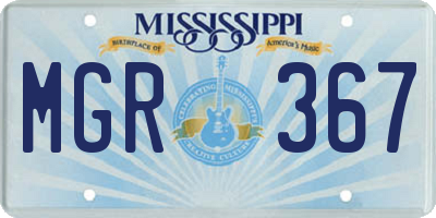 MS license plate MGR367