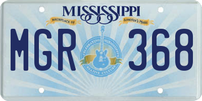 MS license plate MGR368