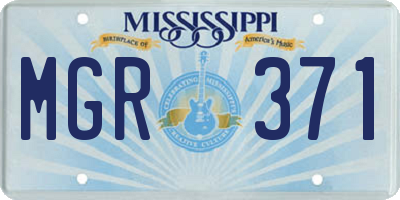 MS license plate MGR371