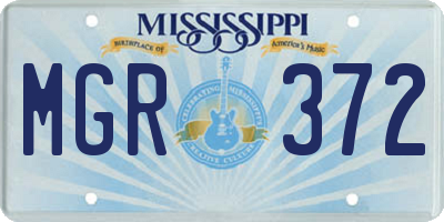 MS license plate MGR372