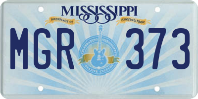MS license plate MGR373