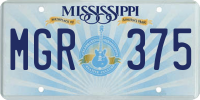 MS license plate MGR375