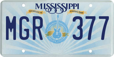 MS license plate MGR377