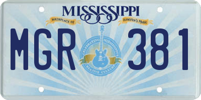 MS license plate MGR381