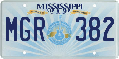 MS license plate MGR382