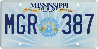 MS license plate MGR387