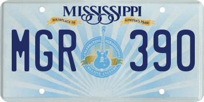MS license plate MGR390