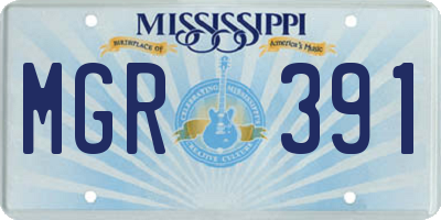 MS license plate MGR391