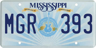 MS license plate MGR393