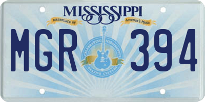 MS license plate MGR394