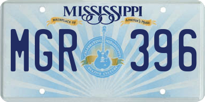 MS license plate MGR396