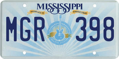 MS license plate MGR398
