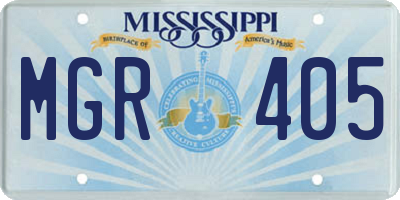 MS license plate MGR405