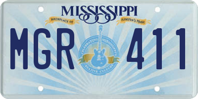 MS license plate MGR411