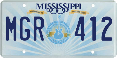 MS license plate MGR412