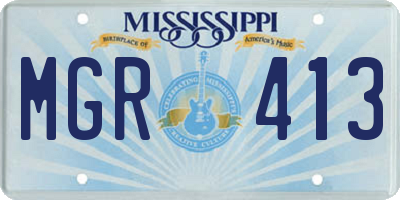 MS license plate MGR413