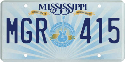 MS license plate MGR415