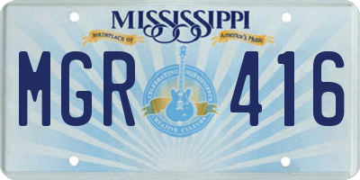 MS license plate MGR416