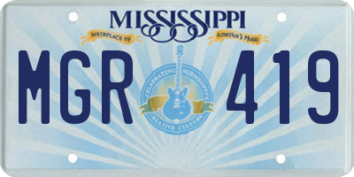 MS license plate MGR419