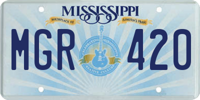 MS license plate MGR420