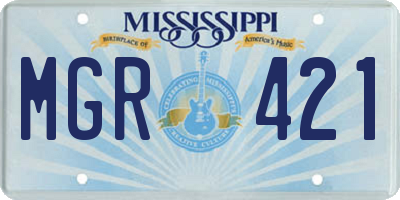 MS license plate MGR421