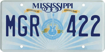 MS license plate MGR422