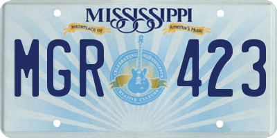 MS license plate MGR423