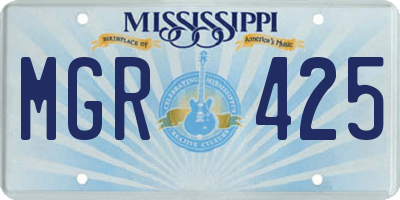 MS license plate MGR425