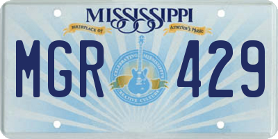MS license plate MGR429