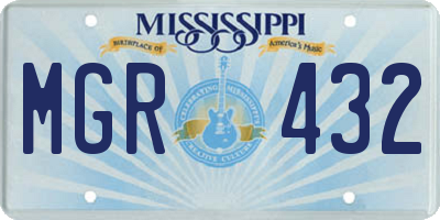 MS license plate MGR432