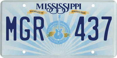MS license plate MGR437