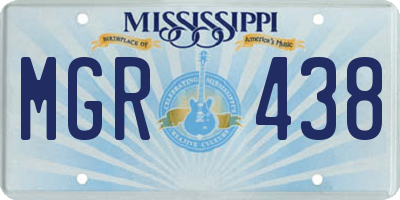 MS license plate MGR438