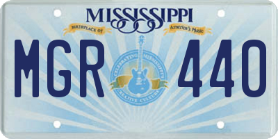 MS license plate MGR440