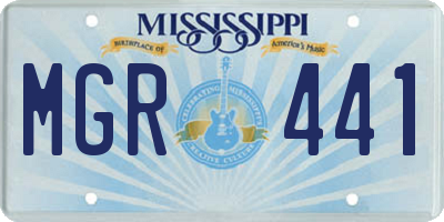 MS license plate MGR441