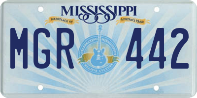 MS license plate MGR442