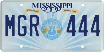 MS license plate MGR444