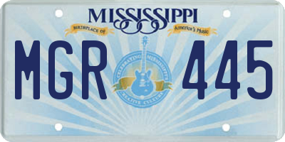 MS license plate MGR445