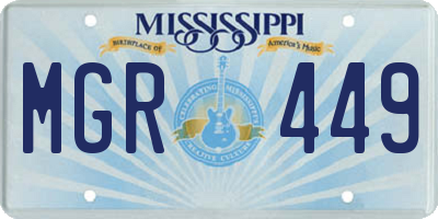 MS license plate MGR449