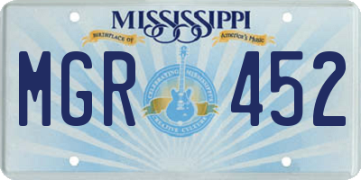 MS license plate MGR452