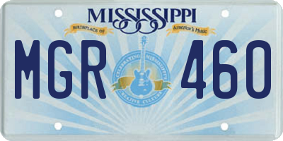 MS license plate MGR460