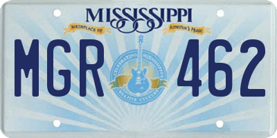MS license plate MGR462