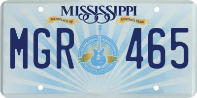 MS license plate MGR465