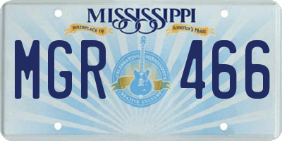 MS license plate MGR466