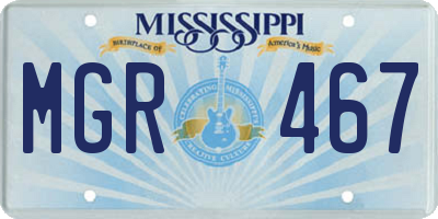 MS license plate MGR467
