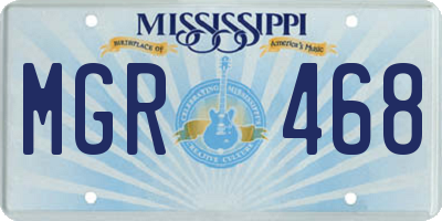 MS license plate MGR468