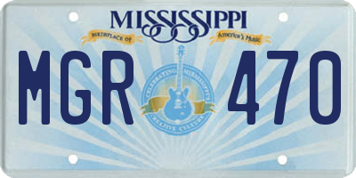 MS license plate MGR470
