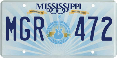 MS license plate MGR472
